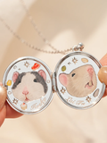 Double Portrait Pet Memory Locket image 1