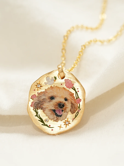 Blooming Star Pet Portrait Pendant image 1