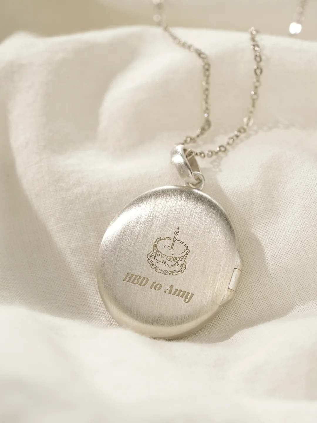 Blue Daisy Pet Portrait Locket image 2
