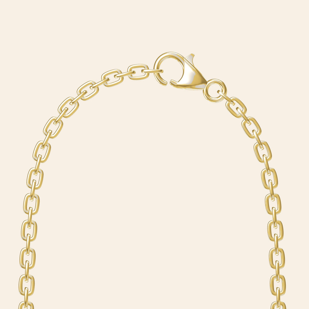 Cross-Shaped Flower Chain — 14K Gold Clasp detail