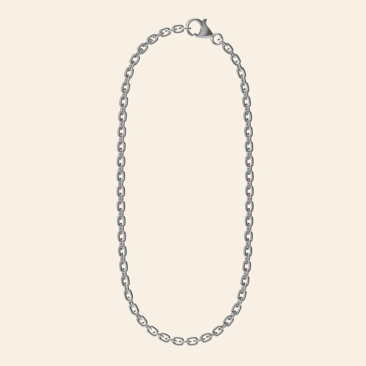 Cross-Shaped Flower Chain — Silver Full chain