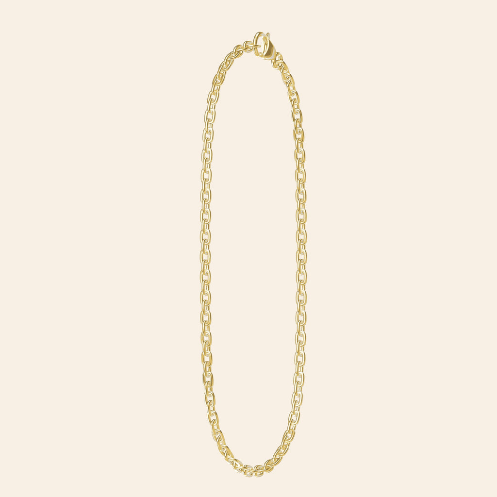 Cross-Shaped Flower Chain — 14K Gold Side profile