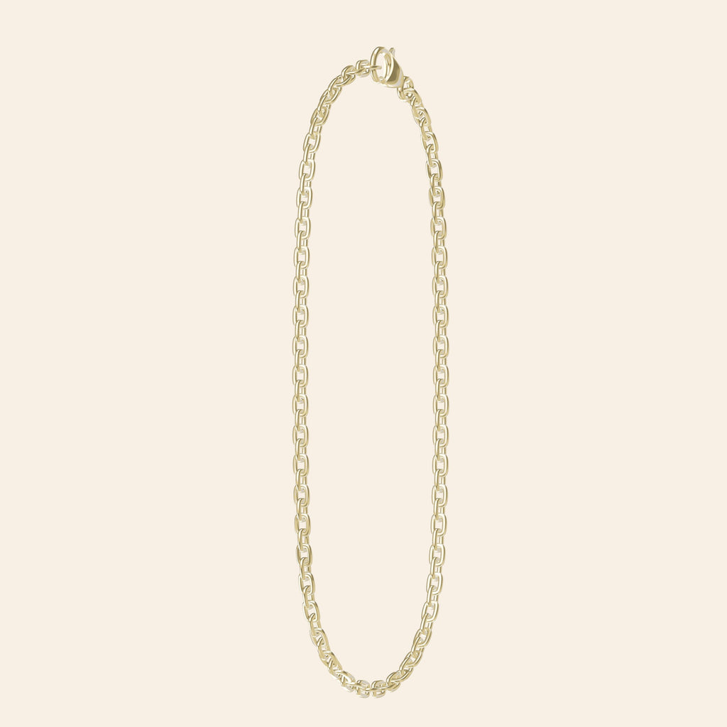 Cross-Shaped Flower Chain — 9K Gold Side profile