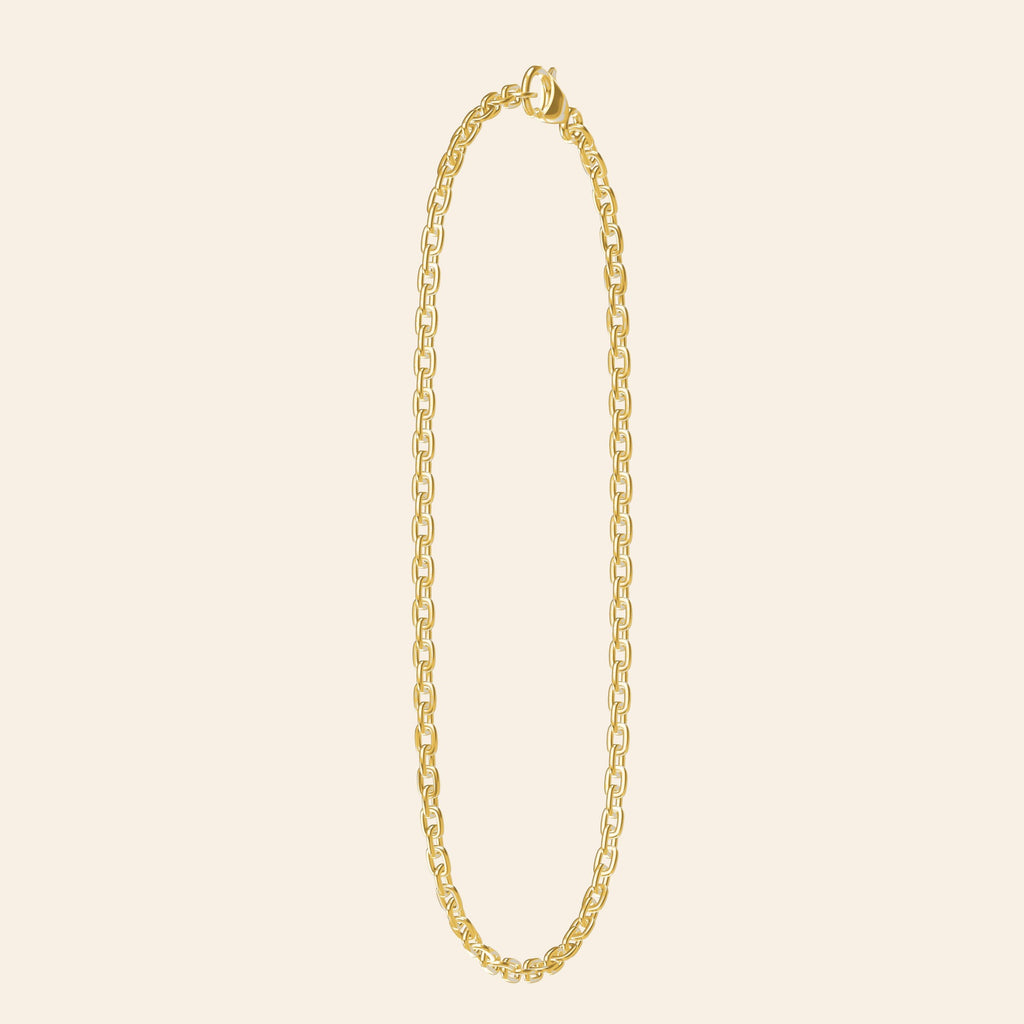 Cross-Shaped Flower Chain — 18K Gold Side profile