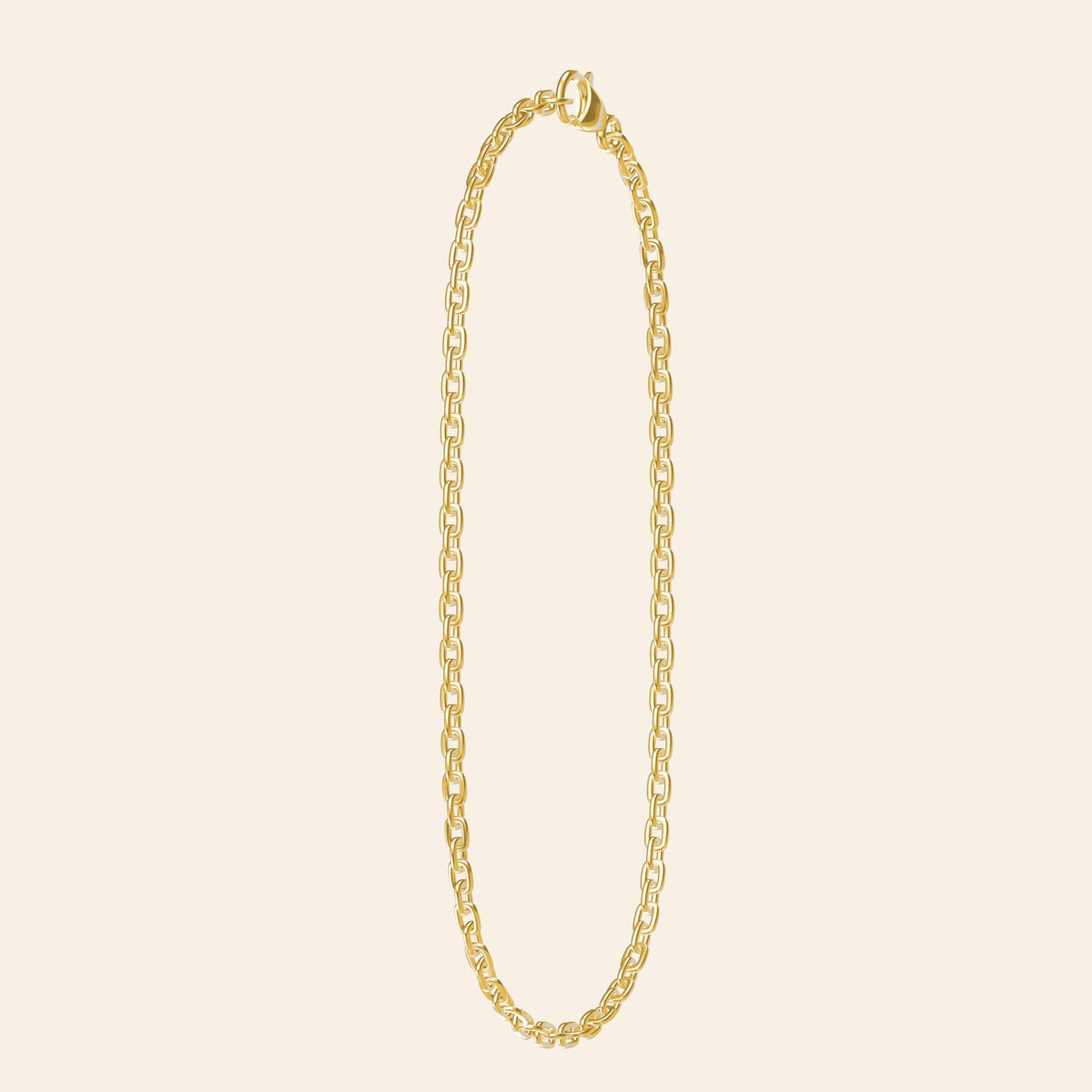 Cross-Shaped Flower Chain — 18K Gold Side profile