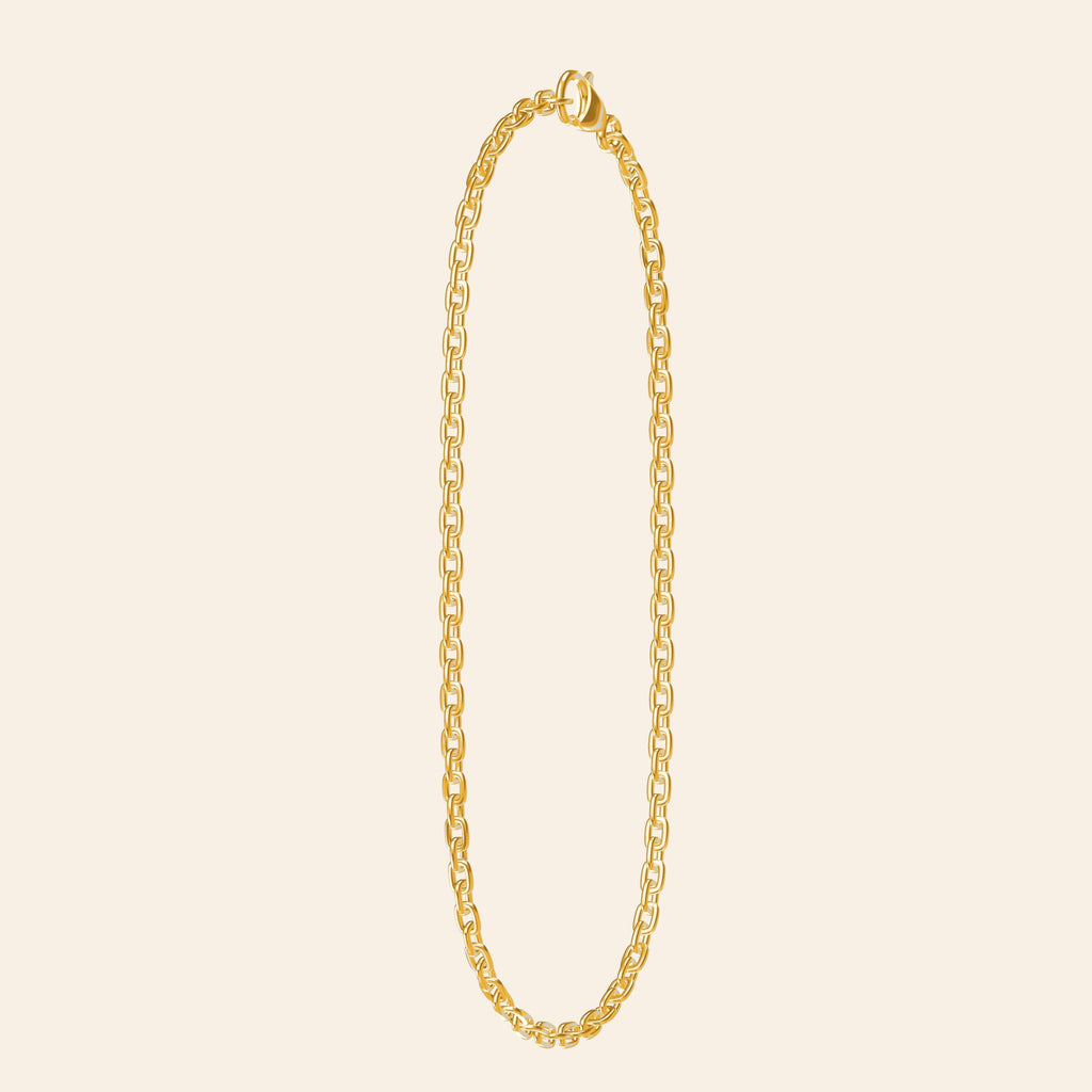 Cross-Shaped Flower Chain — 24K Gold Side profile