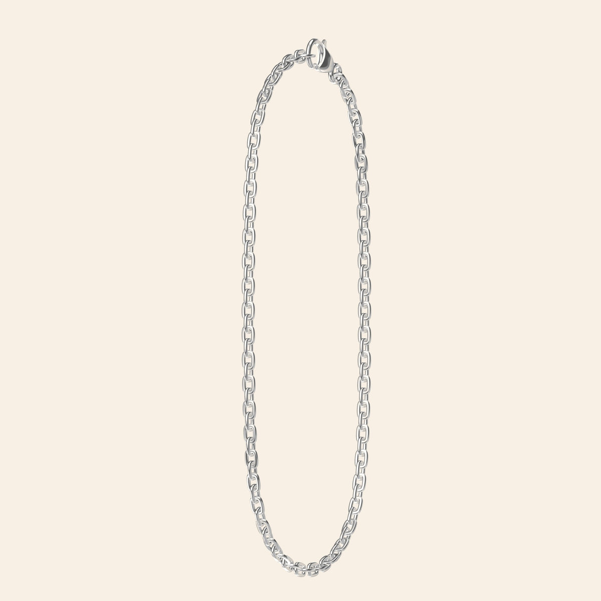 Cross-Shaped Flower Chain — Silver Side profile