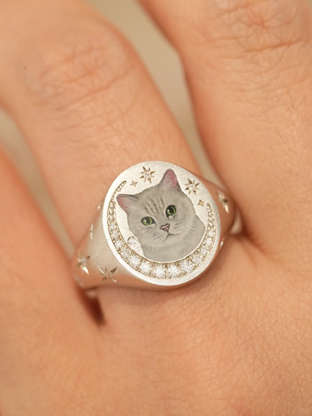 Custom Pet Portrait Signet Ring - view 2